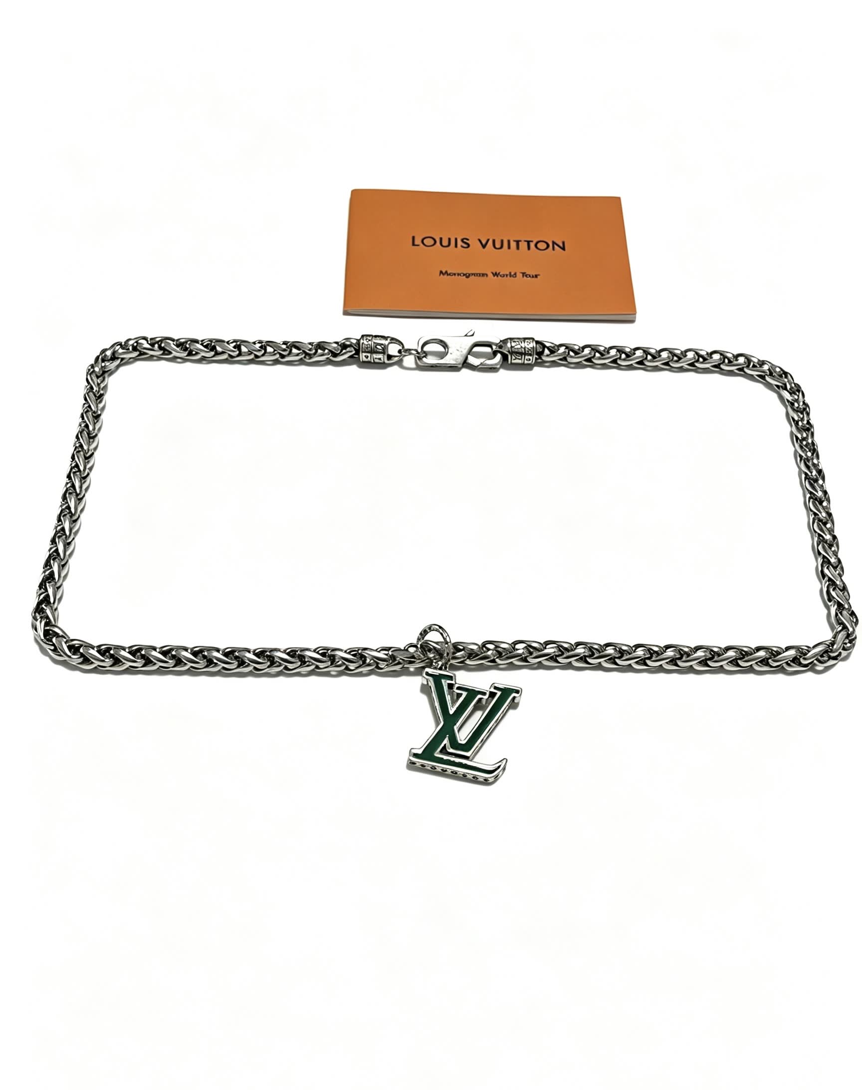 Louis Vuitton Silver Chain with LV Pendant